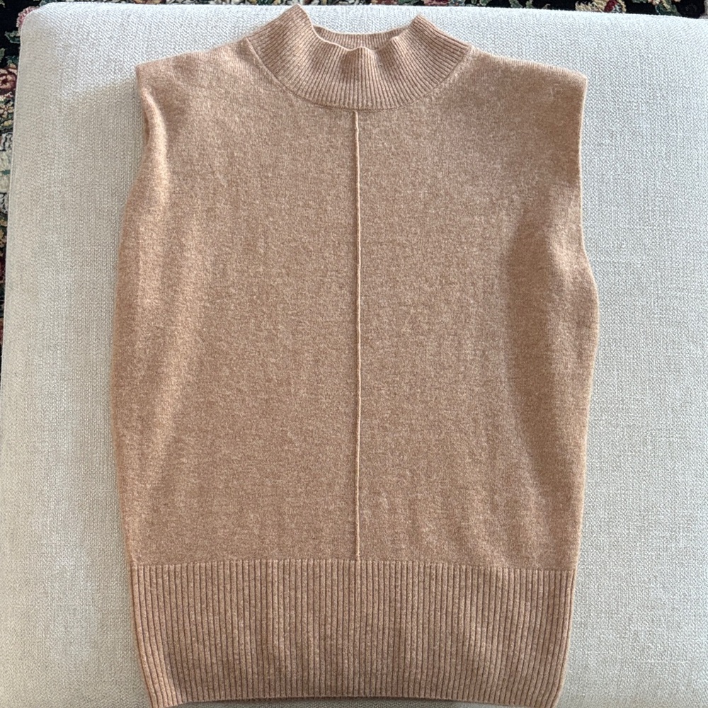 Rachel Zoe Sleeveless Mock turtleneck 100% Cashmere vest